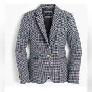 J.Crew Campbell Houndstooth Blue and White Checkered Blazer Women’s Size 4